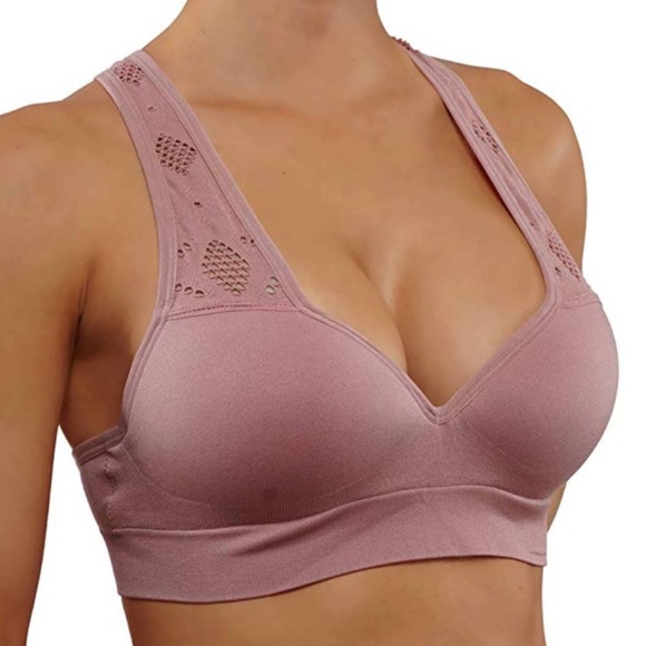 Push Up Bra Women's Yoga Crop Top Sports - Picture 2 of 4